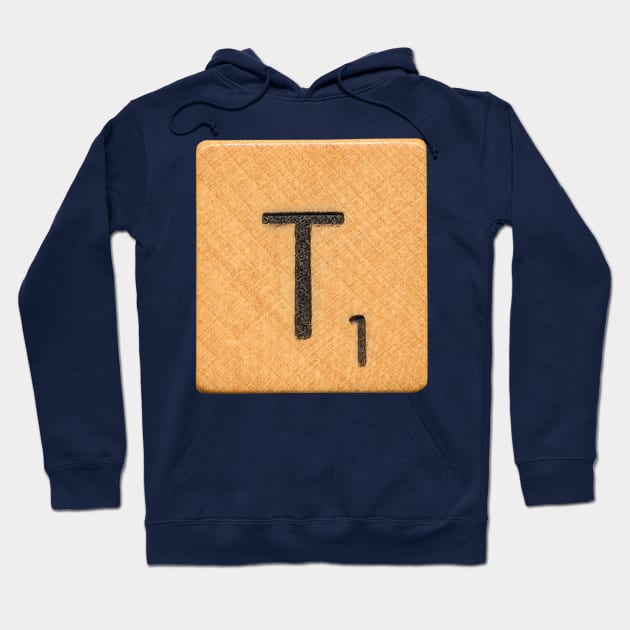 Scrabble Tile 'T' Hoodie by RandomGoodness